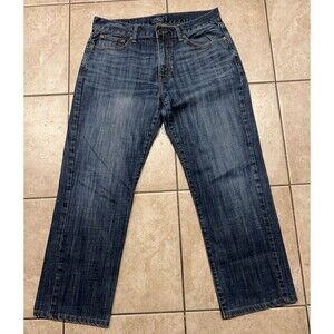 Lucky Brand Jeans Mens 32x34 (Hemmed 27 Inseam) 221 Straight Leg Blue Wash
